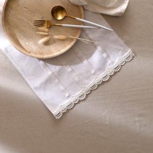 White Linear Placemat 48 by 33 cm