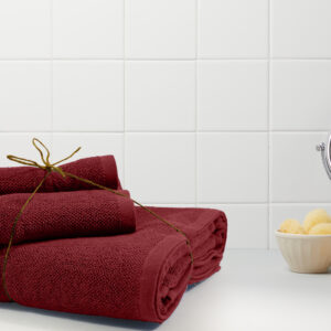 Solid Dyed Rice Weave Texture Bath Towel - 20/2 Ring Spun - 450 GSM